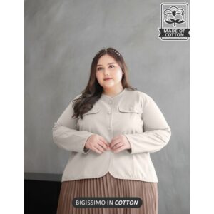 Bigissimo In Cotton - Esme Outer Knit Cardi | Atasan Wanita Cardi Boxy Blazer Knit Outer Big Size Jumbo