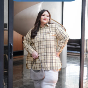 Bigissimo In Cotton - Megy Flannel Blouse | Atasan Wanita Flanel Blouse Casual Bigsize Jumbo