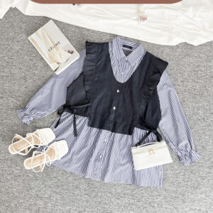 Bigissimo In Cotton - Marcia Blouse | Atasan Wanita Blouse Stripe Korean Look Big Size jumbo