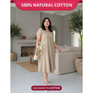 Bigissimo in Cotton -  Abbely Midi Dress  | Atasan Wanita Dress Kaos Big Size Jumbo Wanita LD 130