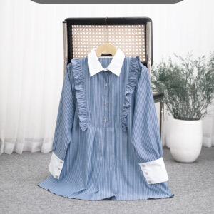 Bigissimo In Cotton - Alana Top | Atasan Wanita Kemeja Stripe Tunik Blouse Big Size Jumbo