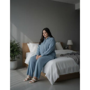 BIGI DAILY - Clara One Set | Setelan Wanita Panjang Polos Big Size Jumbo LD 130