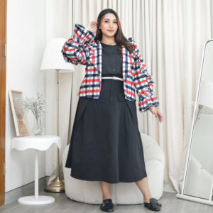 Bigissimo - Lenora Blazer | Atasan Wanita Outer Tartan Blazer Big Size Jumbo