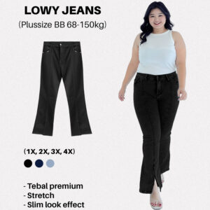 Bigissimo - Lowy Bootcut Jeans Pants | Celana Wanita Jeans Cutbray Stretch Wanita Big Size Jumbo