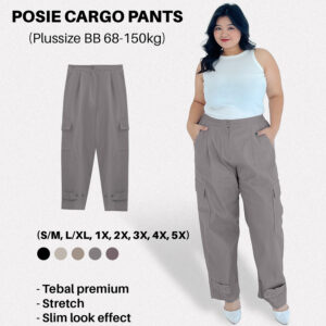 Bigissimo - Posie Cargo Pants | Celana Wanita Cargo Pants Polos Big Size Jumbo