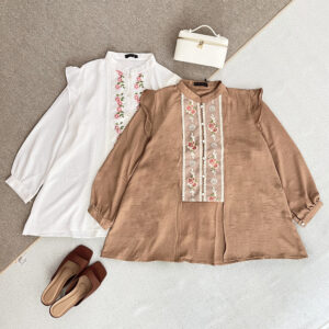 Bigissimo - Arumi Blouse | Atasan Wanita Blouse Motif Bunga Bordir Big Size Jumbo