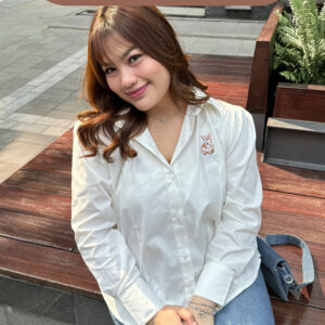 Bigissimo In Cotton - Bunny Shirt | Atasan Kemeja Wanita Kantor Basic Stripe Big Size Jumbo LD 130