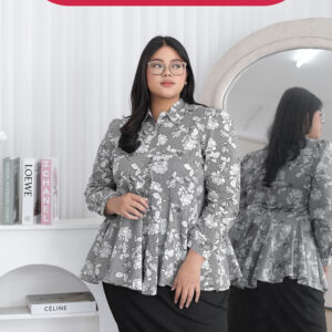 Bigissimo In Cotton - Magnolia Top Blouse | Atasan Wanita Top Blouse Katun Stripe Floral Big Size Jumbo