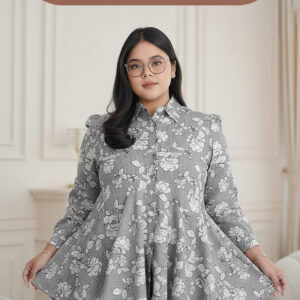 Bigissimo In Cotton - Magnolia Top Blouse | Atasan Wanita Top Blouse Katun Stripe Floral Big Size Jumbo