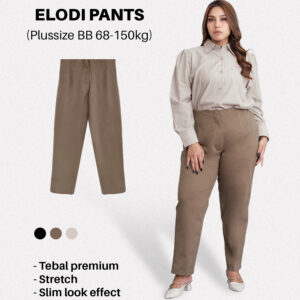 Pants Theory In Cotton - Elodi Pants | Celana Wanita Polos High Waist Big Size Jumbo