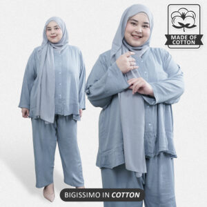 Bigissimo In Cotton - Naomi Set Sleepwear | Setelan Wanita Atasan Dan Bawahan One Set Sleepwear Panjang Big Size Jumbo
