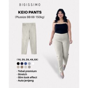 Bigissimo - Keio Pants Seamless | Celana Wanita Formal Kerja Kantor Bahan Stretch Big Size Jumbo