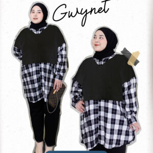 Bigissimo In Cotton - Gwynet Tunik Dress | Atasan Wanita Flanel Midi Tunik Dress Big Size Jumbo