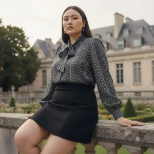 Bigissimo - Aleira Moroccan Blouse | Atasan Wanita Kemeja Blouse Motif Floral Bunga Big Size Jumbo