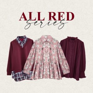 Bigissimo - All Red Series Blouse Shirt | Atasan Wanita Blouse Kemeja Serba Putih Big Size Jumbo