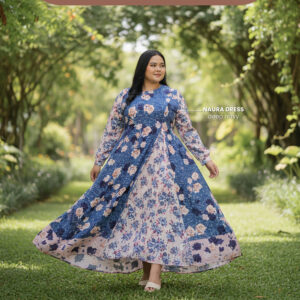 Bigissimo Lebaran Eid Raya Series - Naura Dress | Atasan Wanita Dress Floral Gamis Wanita Premium Big Size Jumbo
