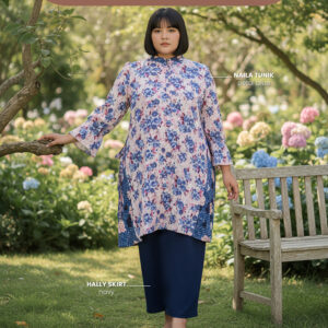 Bigissimo Lebaran Eid Raya Series - Naila Tunik | Atasan Wanita Tunik Floral Dress Premium Big Size Jumbo