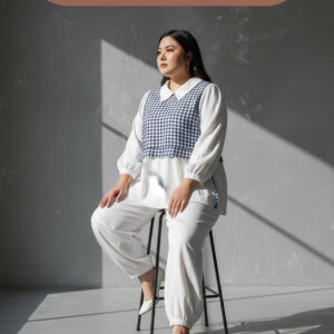 Bigissimo in Cotton - Aghni Blouse | Atasan Wanita Blouse Kemeja Cotton Motif Kotak Big Size Jumbo