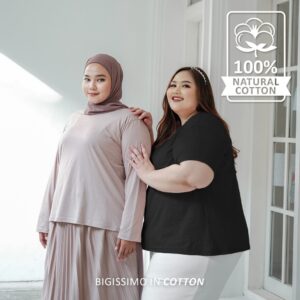 Bigissimo - Classic Crewneck T-shirt | Atasan Wanita Tshirt Tee Kaos Lengan Panjang Bigsize Jumbo