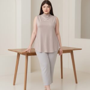 Bigissimo In Cotton - Airy Cooltech Inner Sleeveless | Atasan Wanita Inner Turtleneck Basic Top Polos Sleeveless Big Size Jumbo